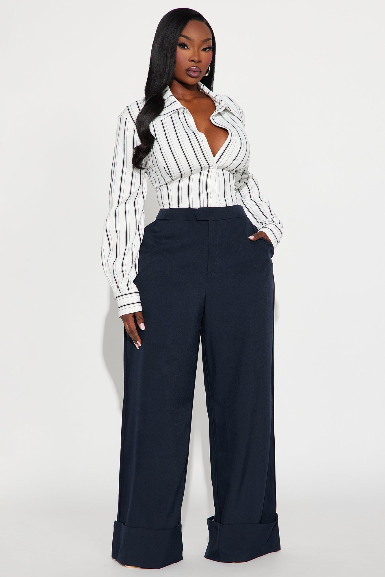 Executive Decisions Cuffed Trouser Pant 32″ - Navy/combo