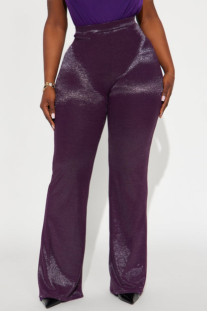 Star Of The Night Shimmer Flare Pant 33″ - Plum