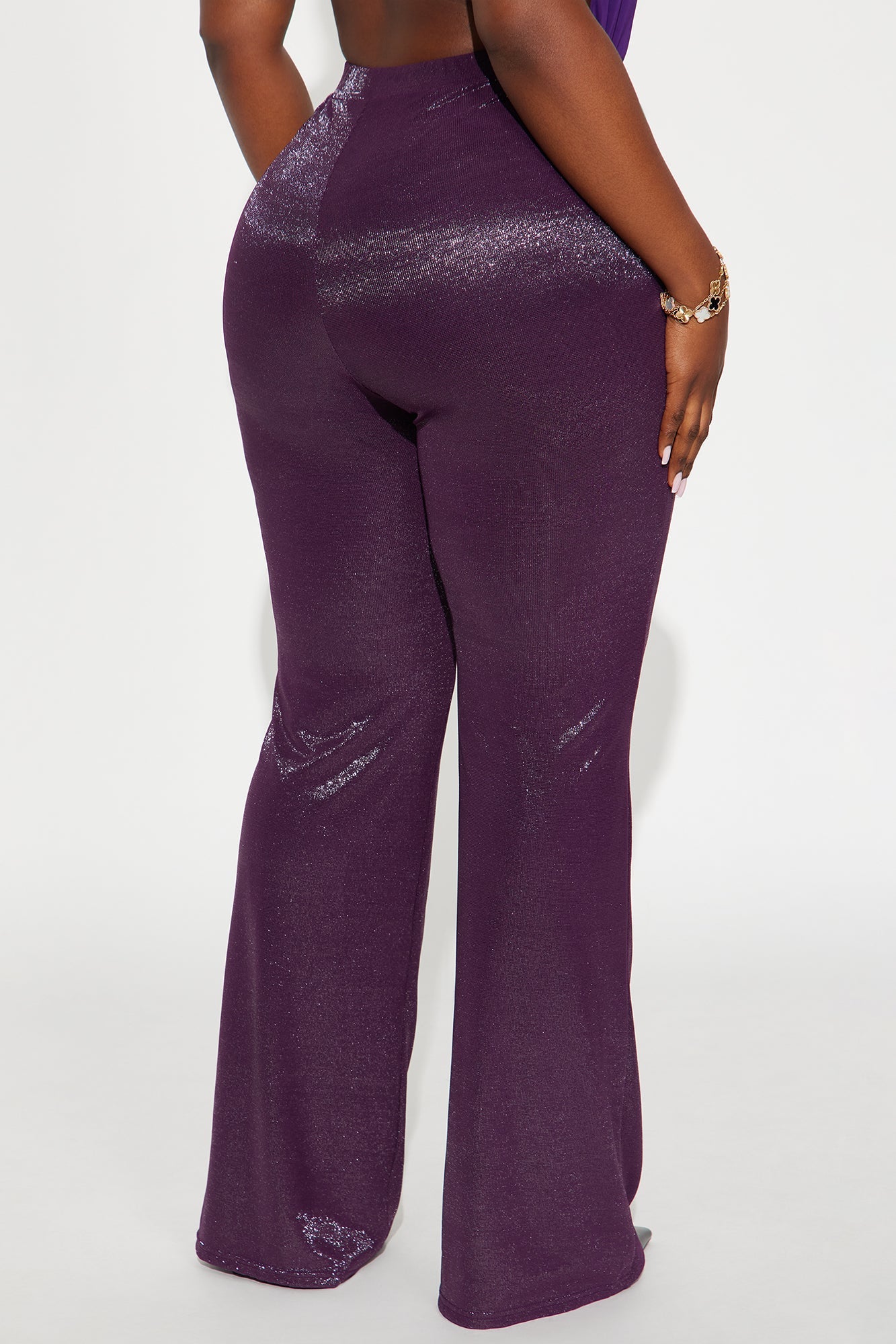 Star Of The Night Shimmer Flare Pant 33″ - Plum