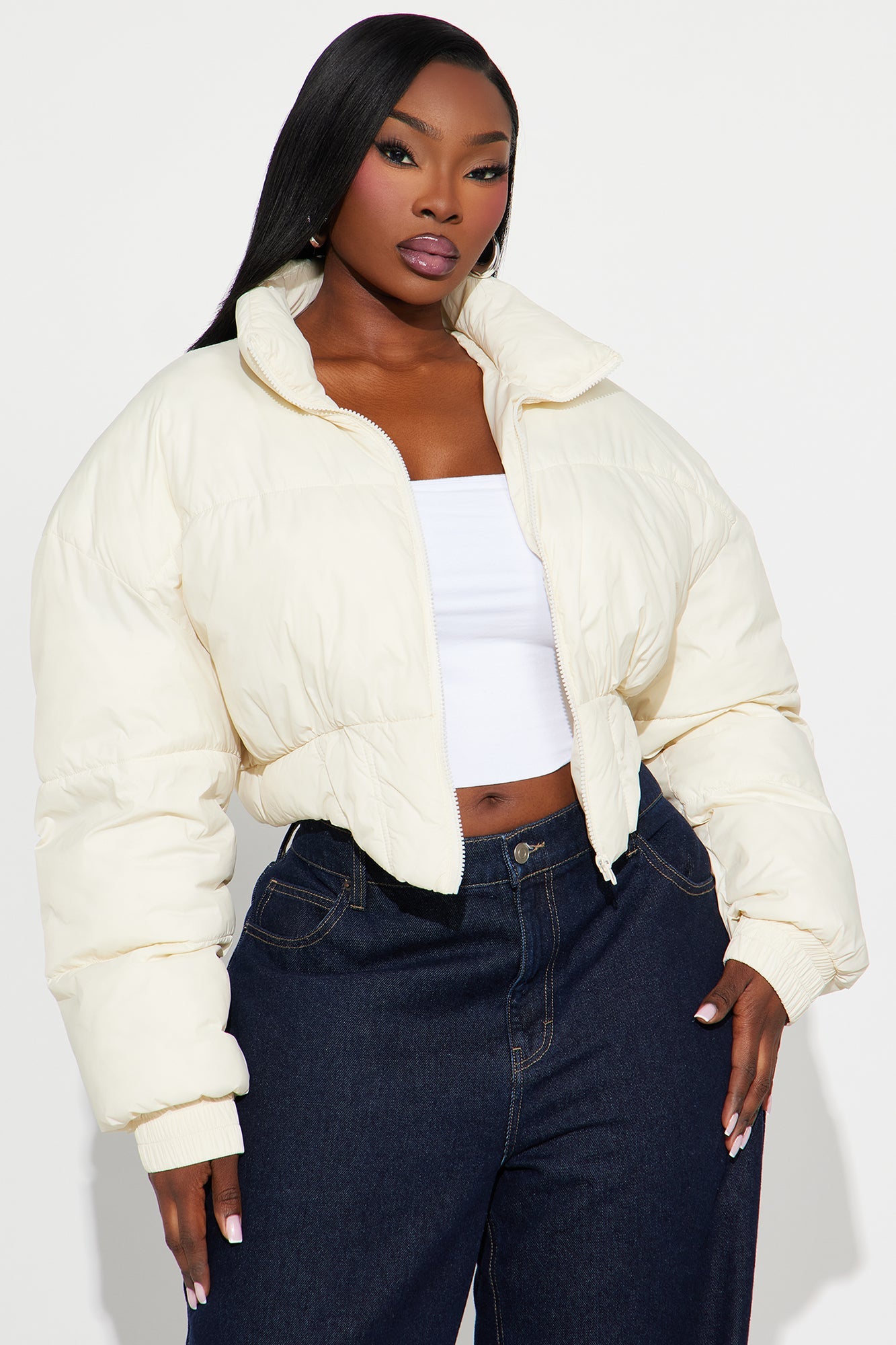 Janet Corset Puffer Jacket - Cream