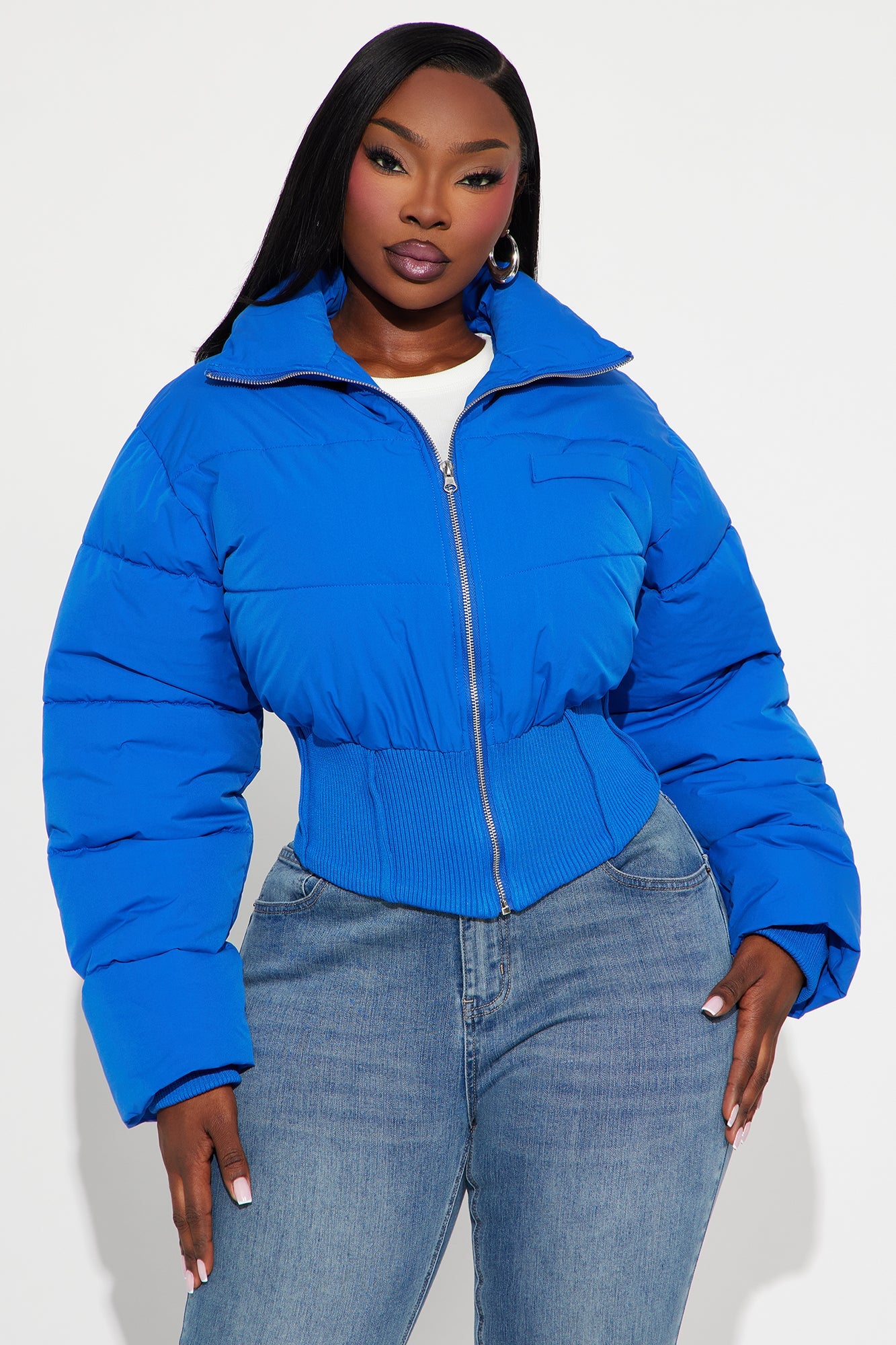 Cold Serve Corset Puffer Jacket - Royal