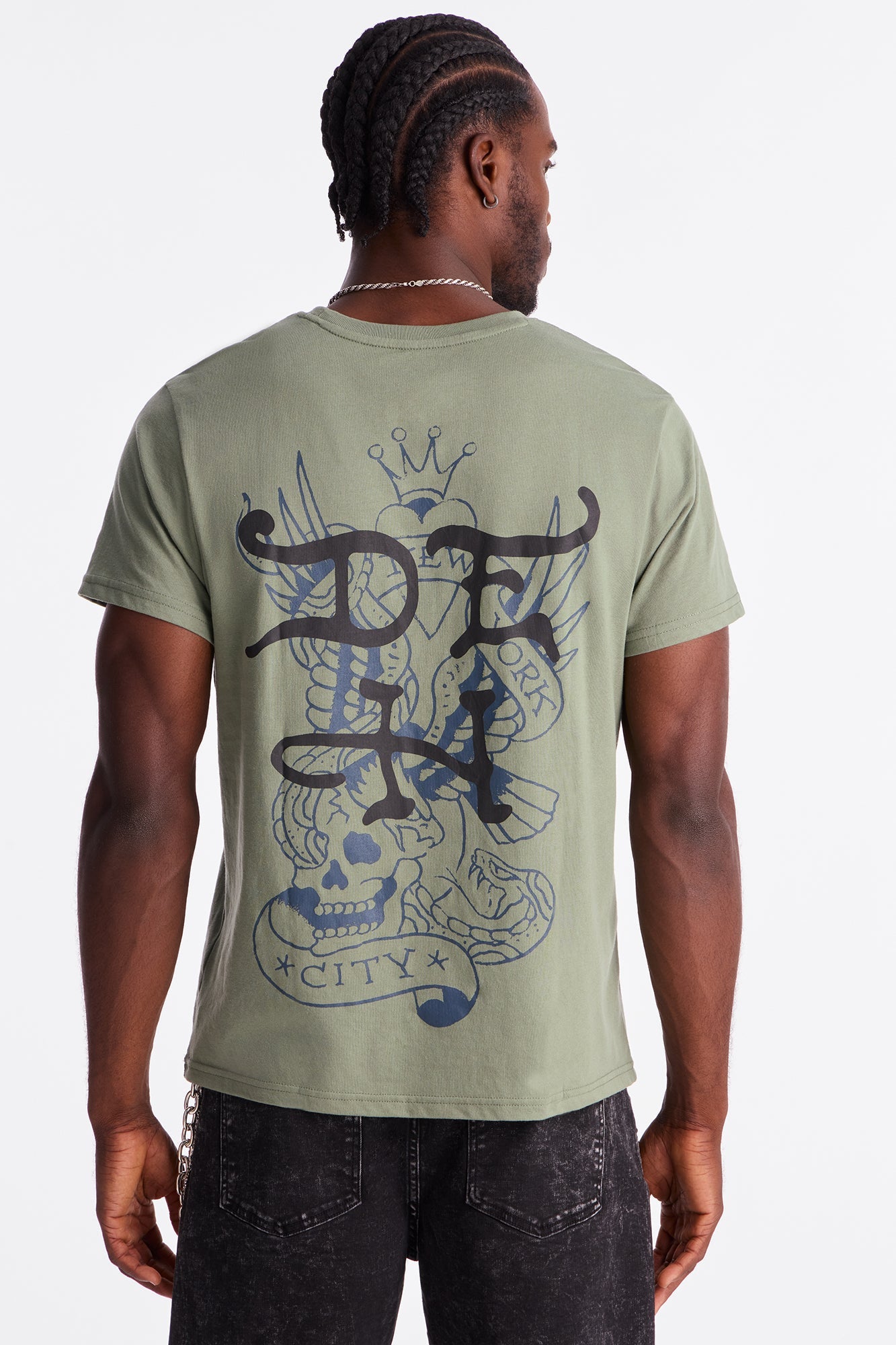 Ed Hardy Love Dies Hard Short Sleeve Tee - Olive
