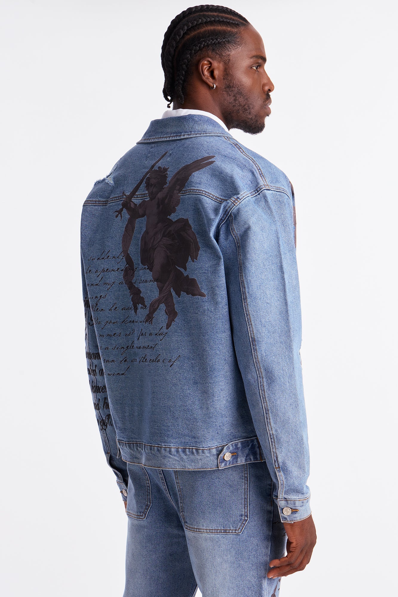 Scripted Streets Denim Trucker Jacket - Vintage Blue Wash