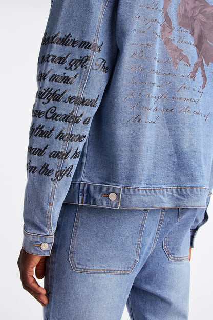 Scripted Streets Denim Trucker Jacket - Vintage Blue Wash