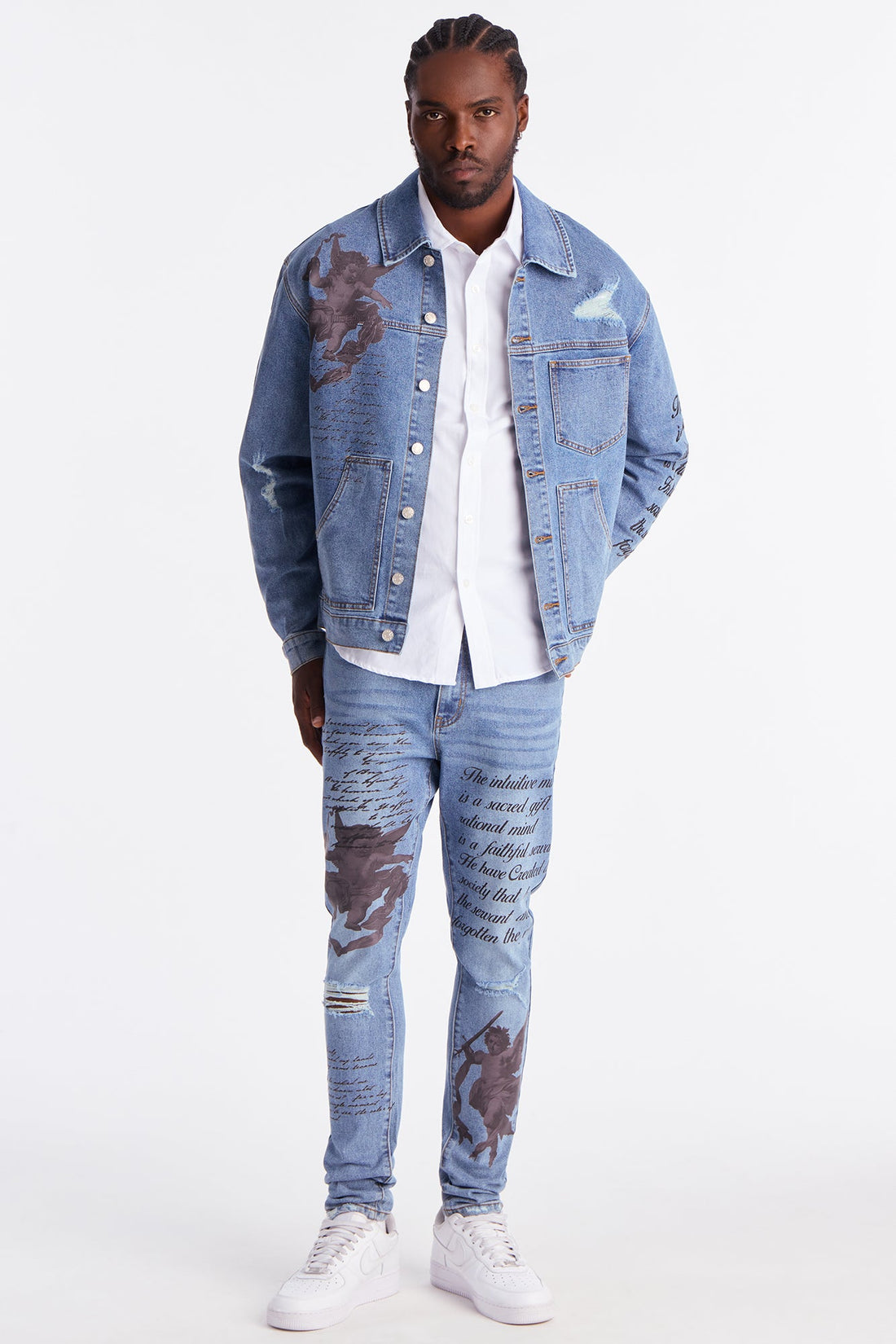 Skinny Scripted Streets Jean - Vintage Blue Wash