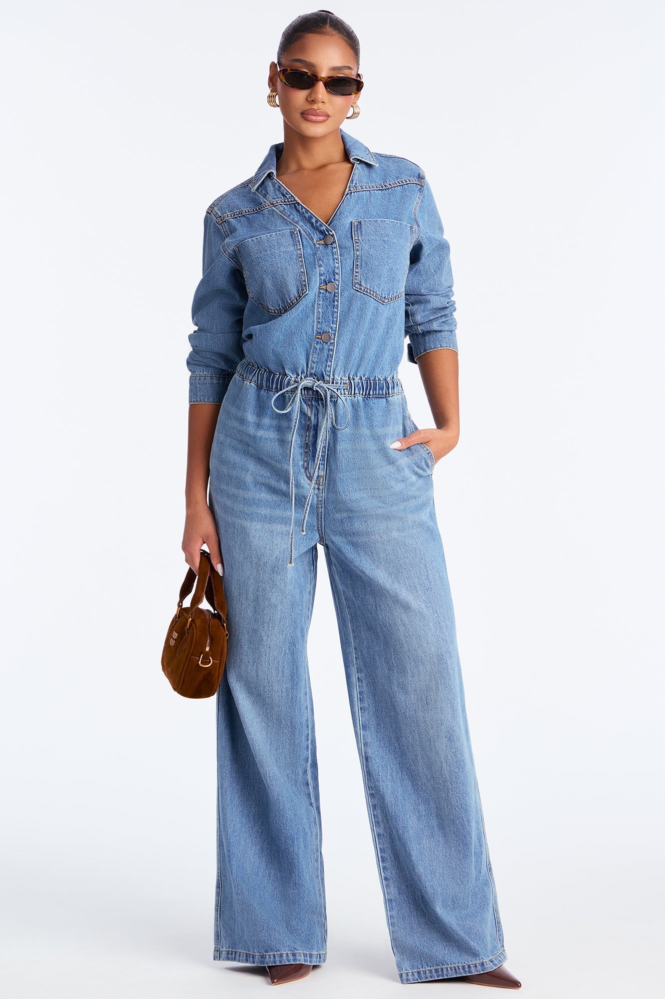 Charlie Denim Jumpsuit - Medium Wash