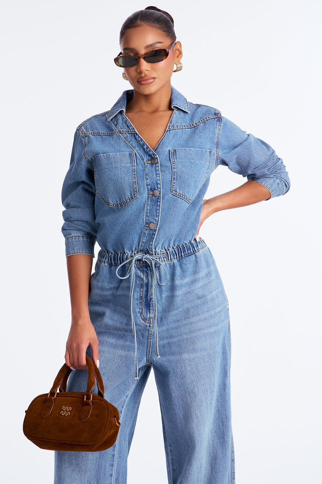 Charlie Denim Jumpsuit - Medium Wash