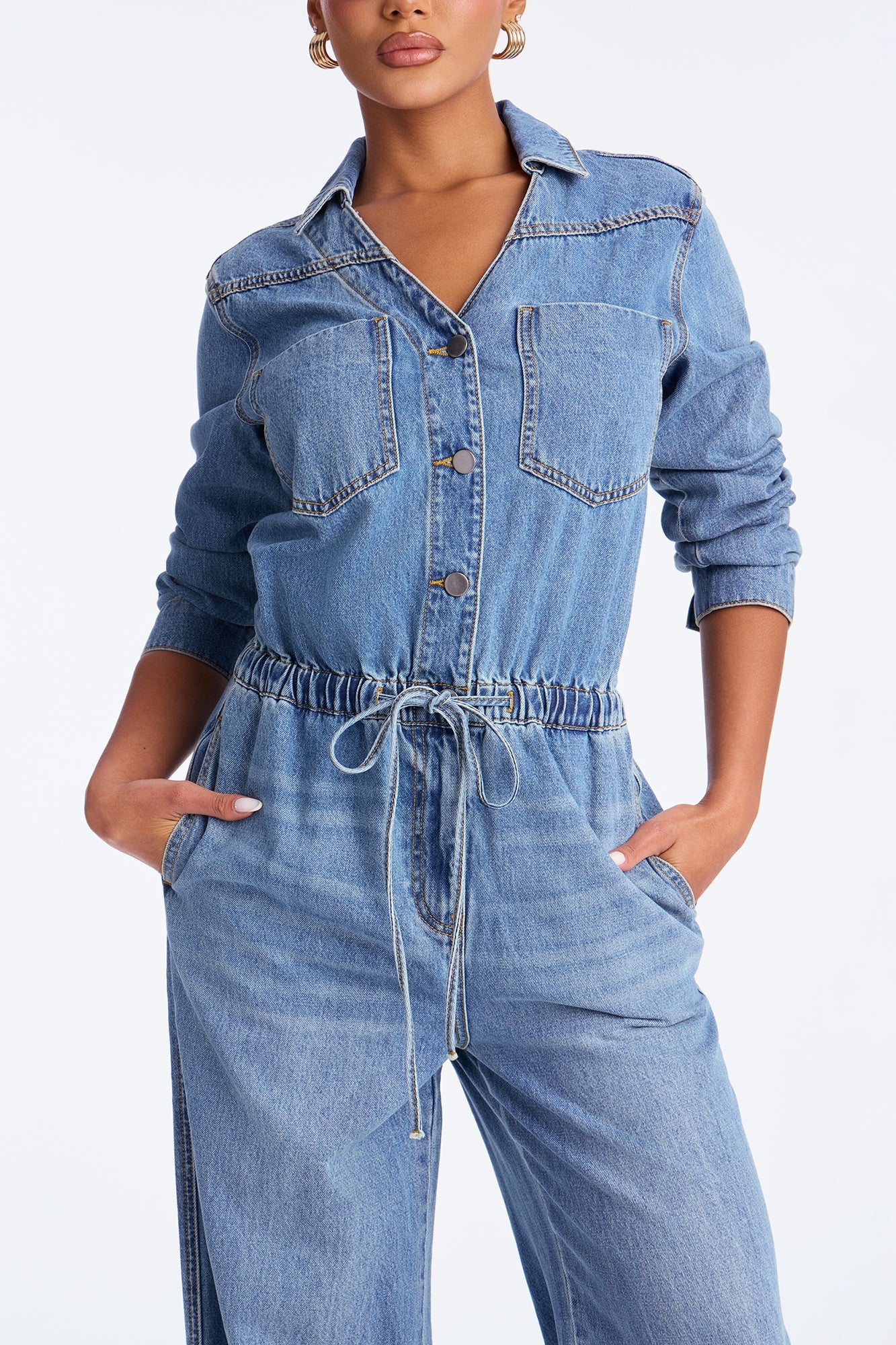 Charlie Denim Jumpsuit - Medium Wash