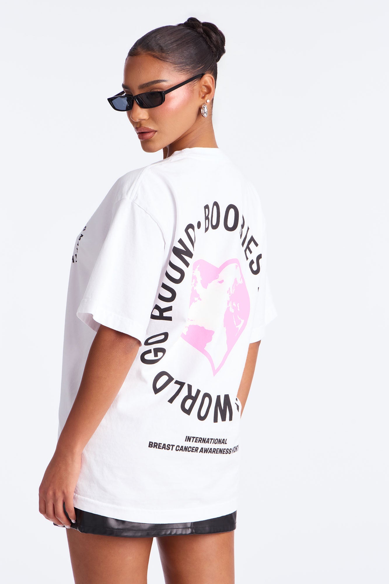 Boobies Make The World Go Round Tee - White