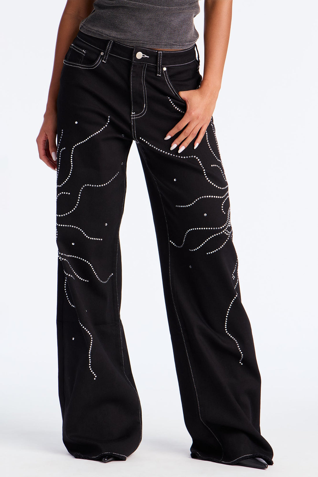 Midnight Sun Embellished Jeans - Black