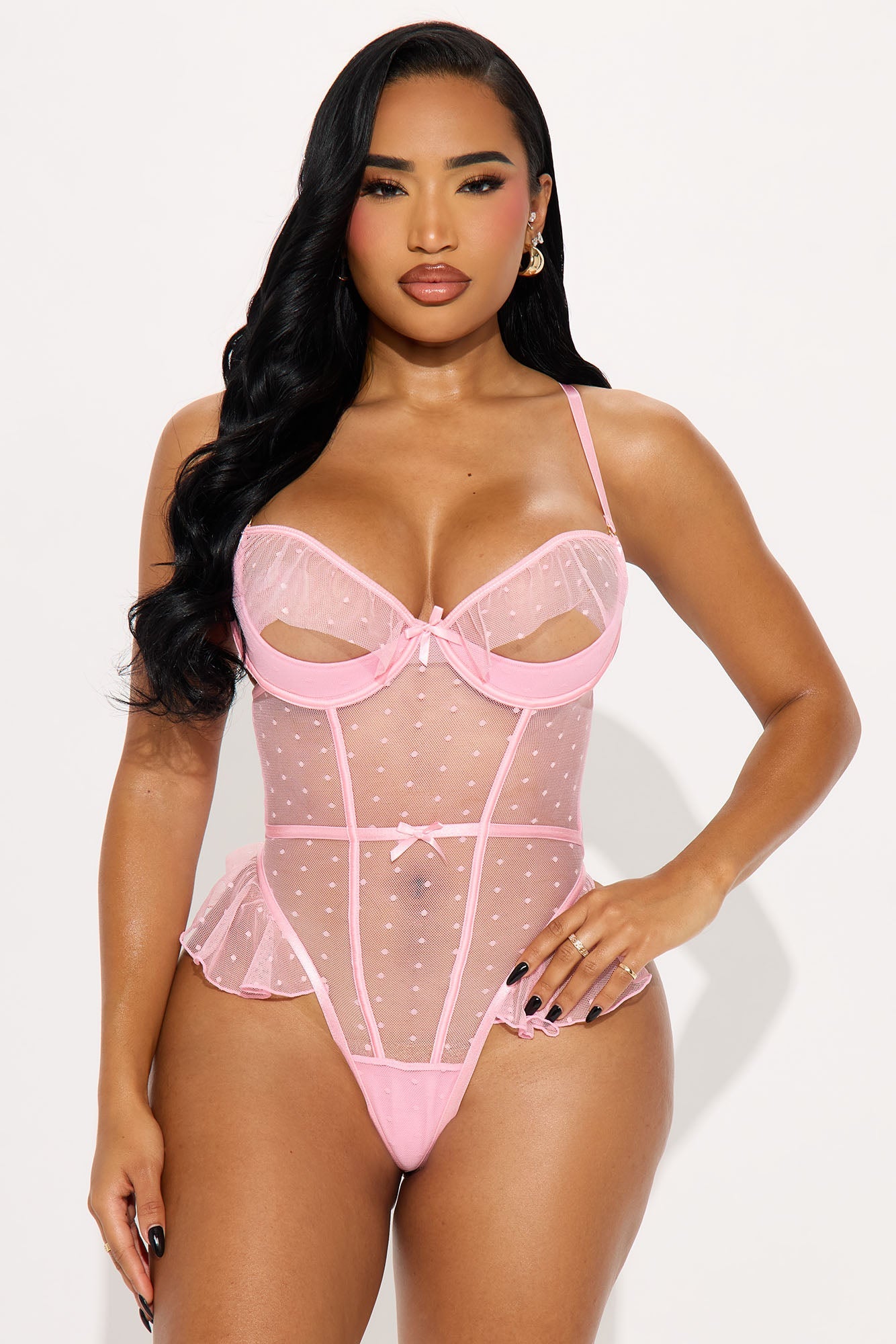 Take A Good Look Mesh Teddy - Light Pink