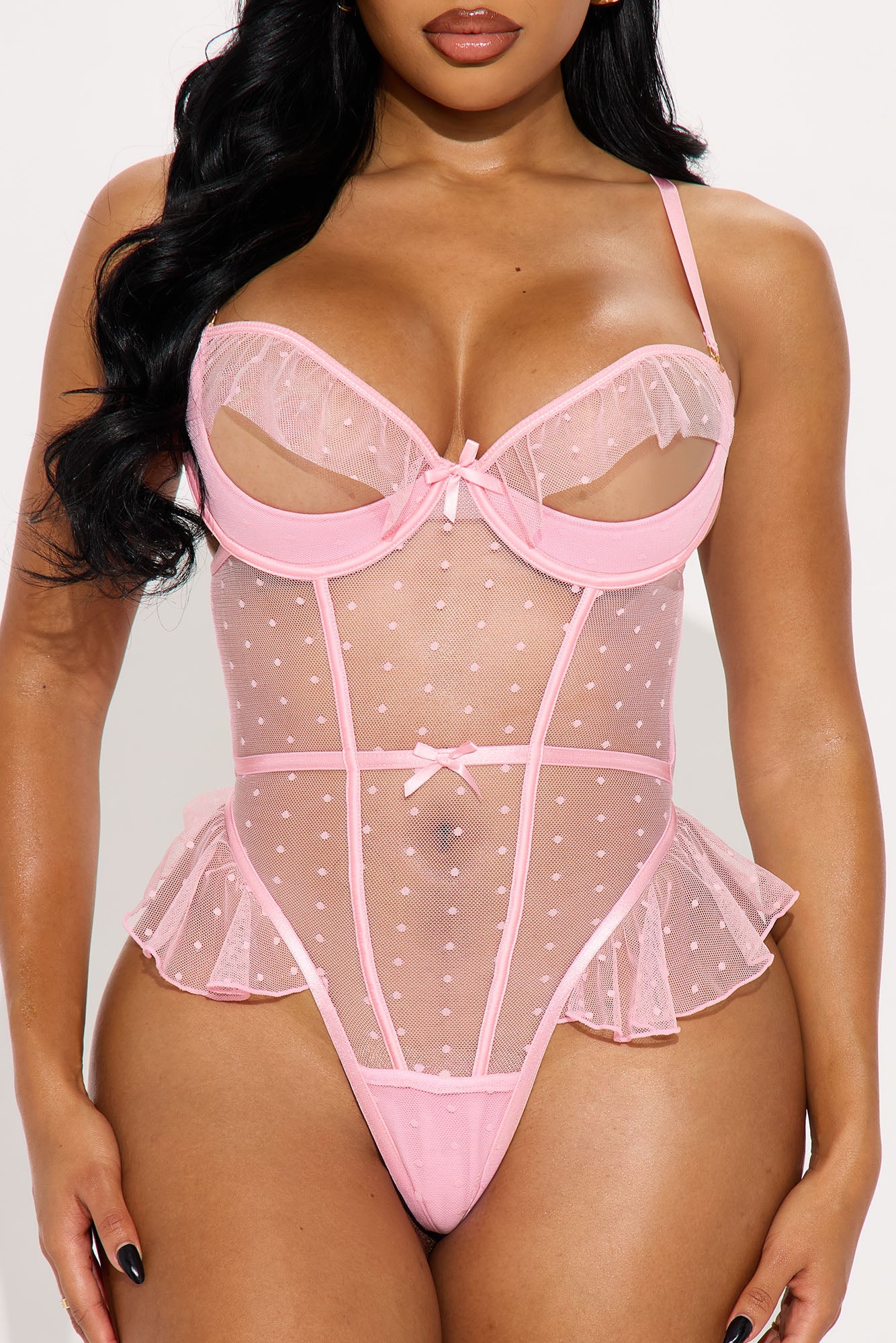 Take A Good Look Mesh Teddy - Light Pink