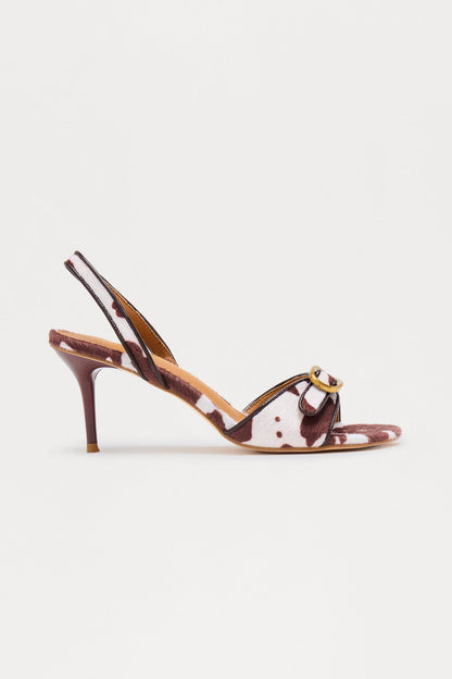 Fenn Buckle Slingback Heels - Brown/combo