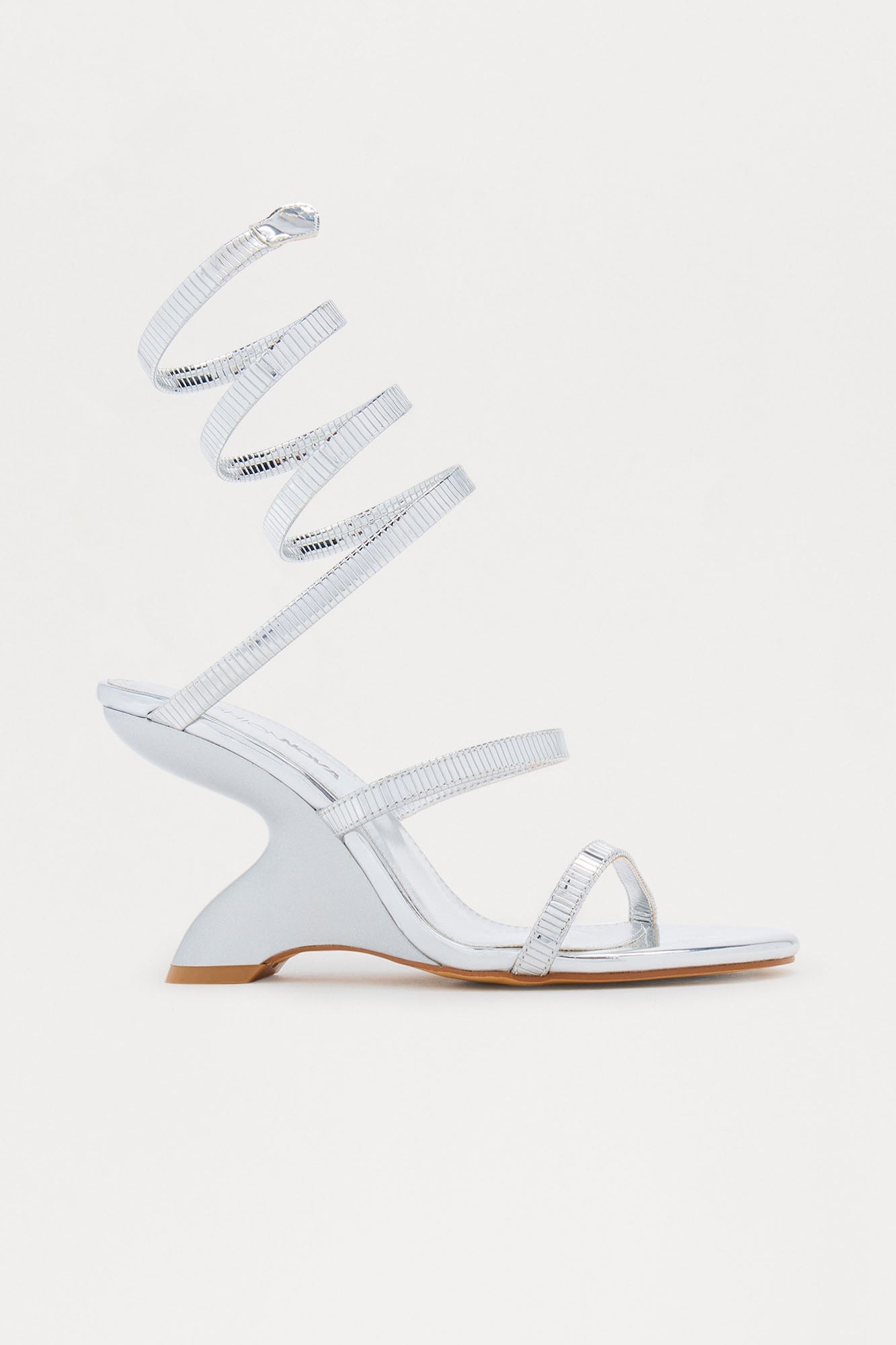 Elani Chrome Wrap Up Wedges - Silver