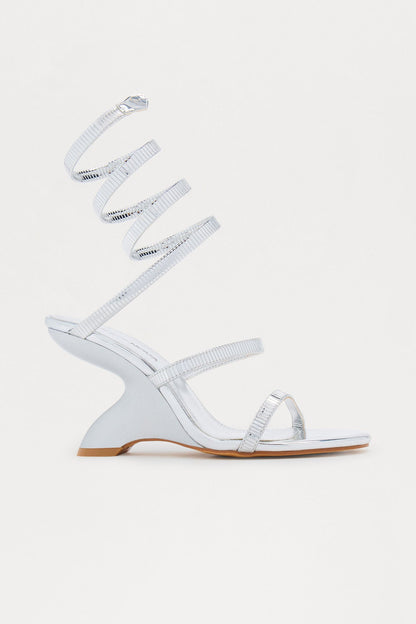 Elani Chrome Wrap Up Wedges - Silver