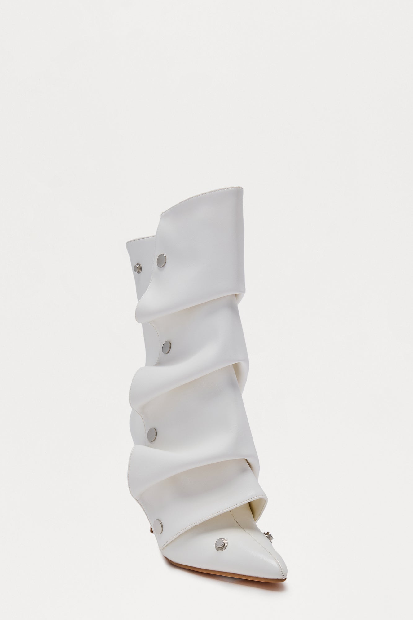 Amata Studded Stiletto Boots - White