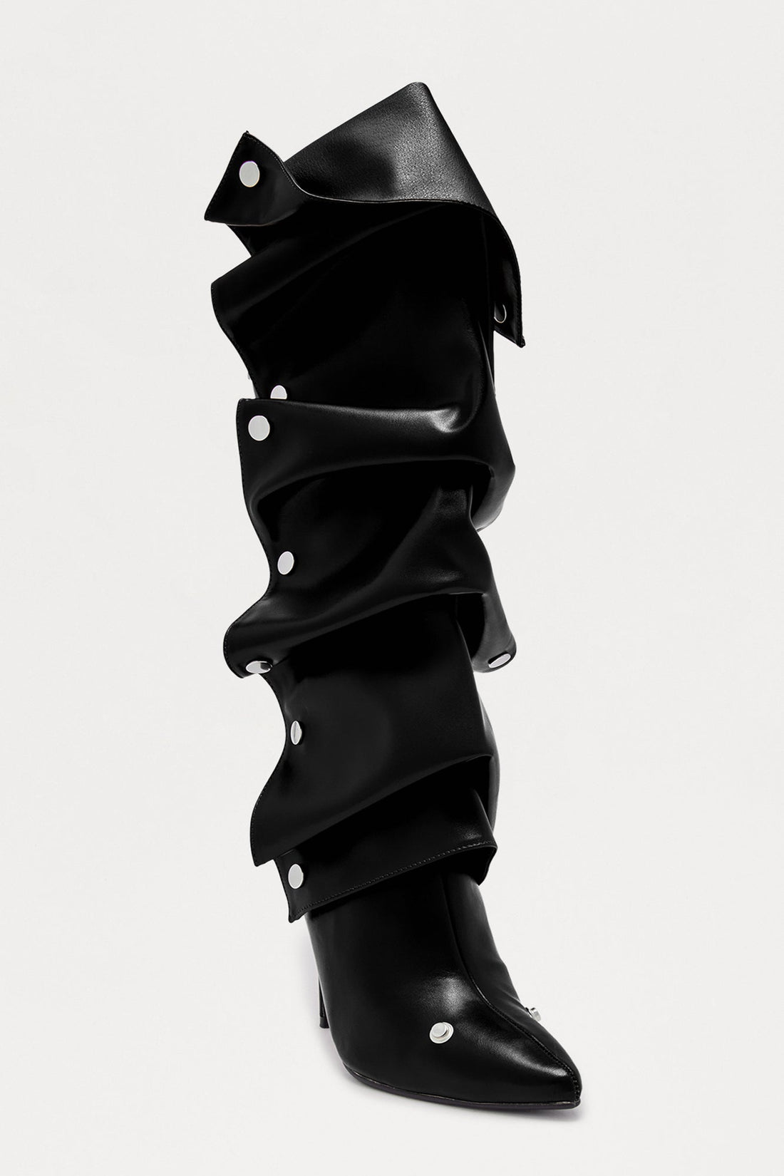 Nay Ruched Studded Boots - Black