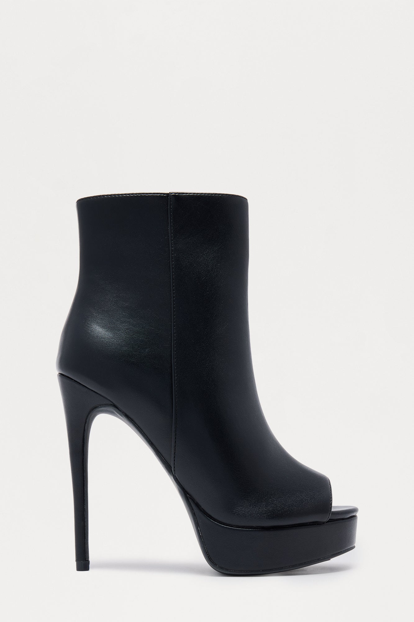 Lettie Peep Toe Stiletto Booties - Black
