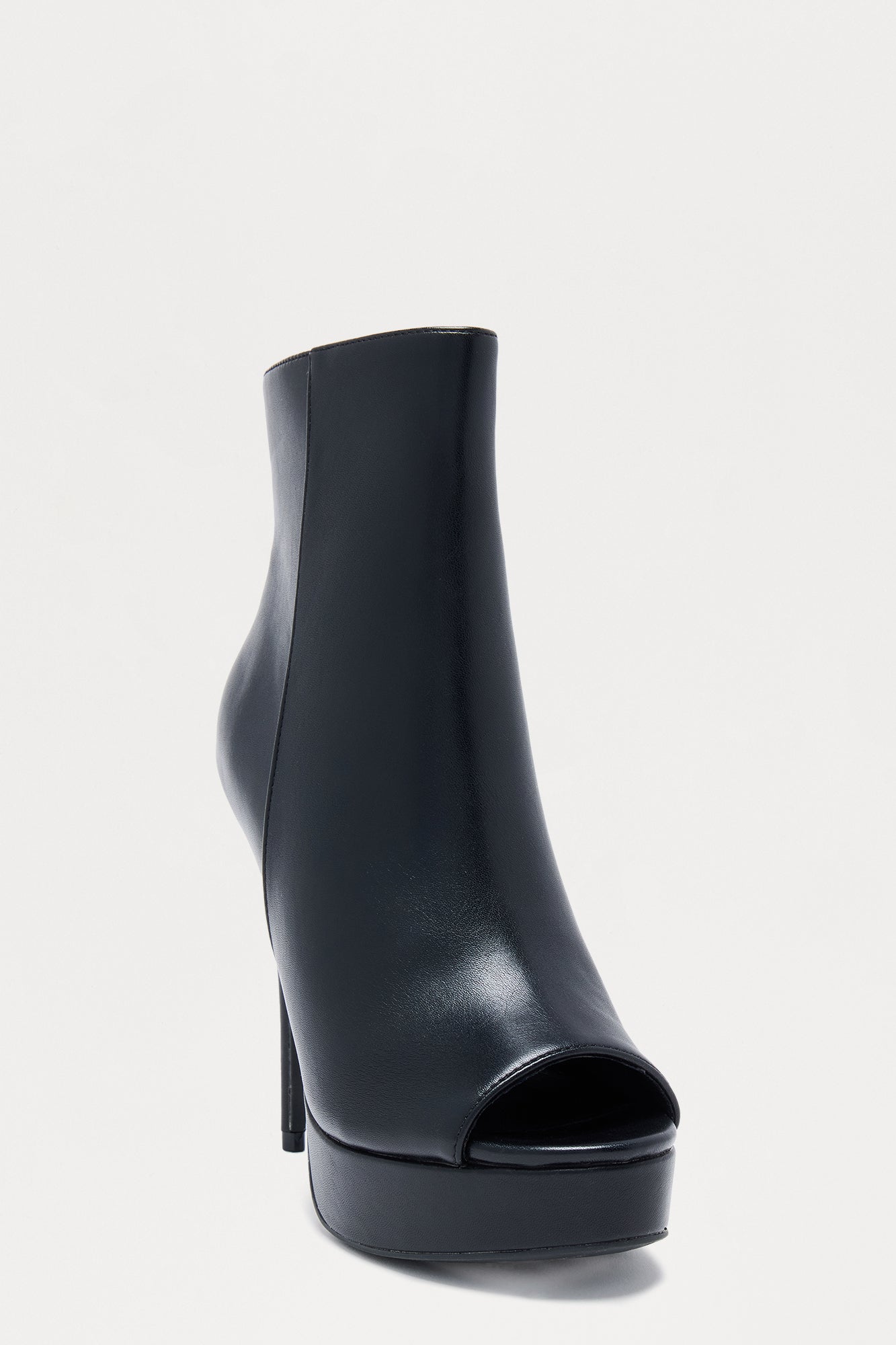 Lettie Peep Toe Stiletto Booties - Black