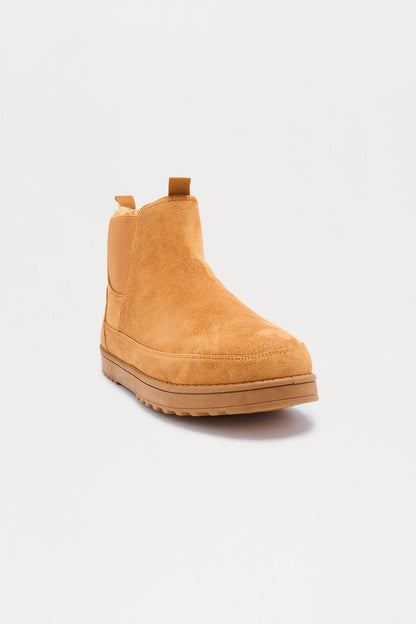 Faux Suede Chelsea Boot - Tan