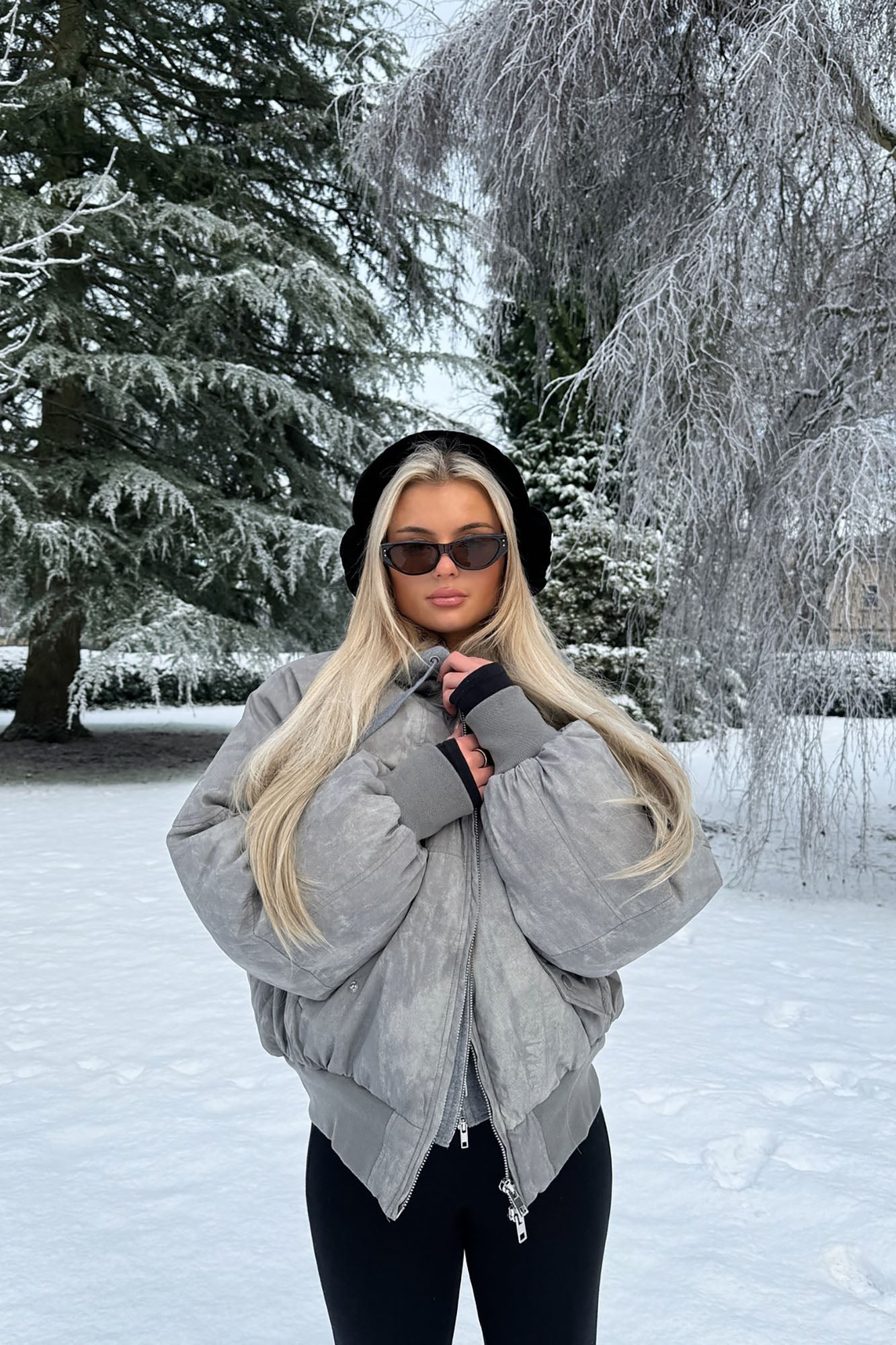 No Big Deal Washed Puffer Jacket - Grey