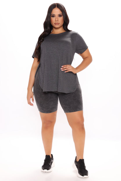 Laid Back Tee - Charcoal