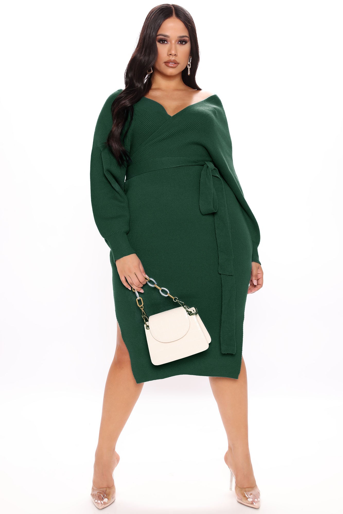 Mona Sweater Midi Dress - Hunter