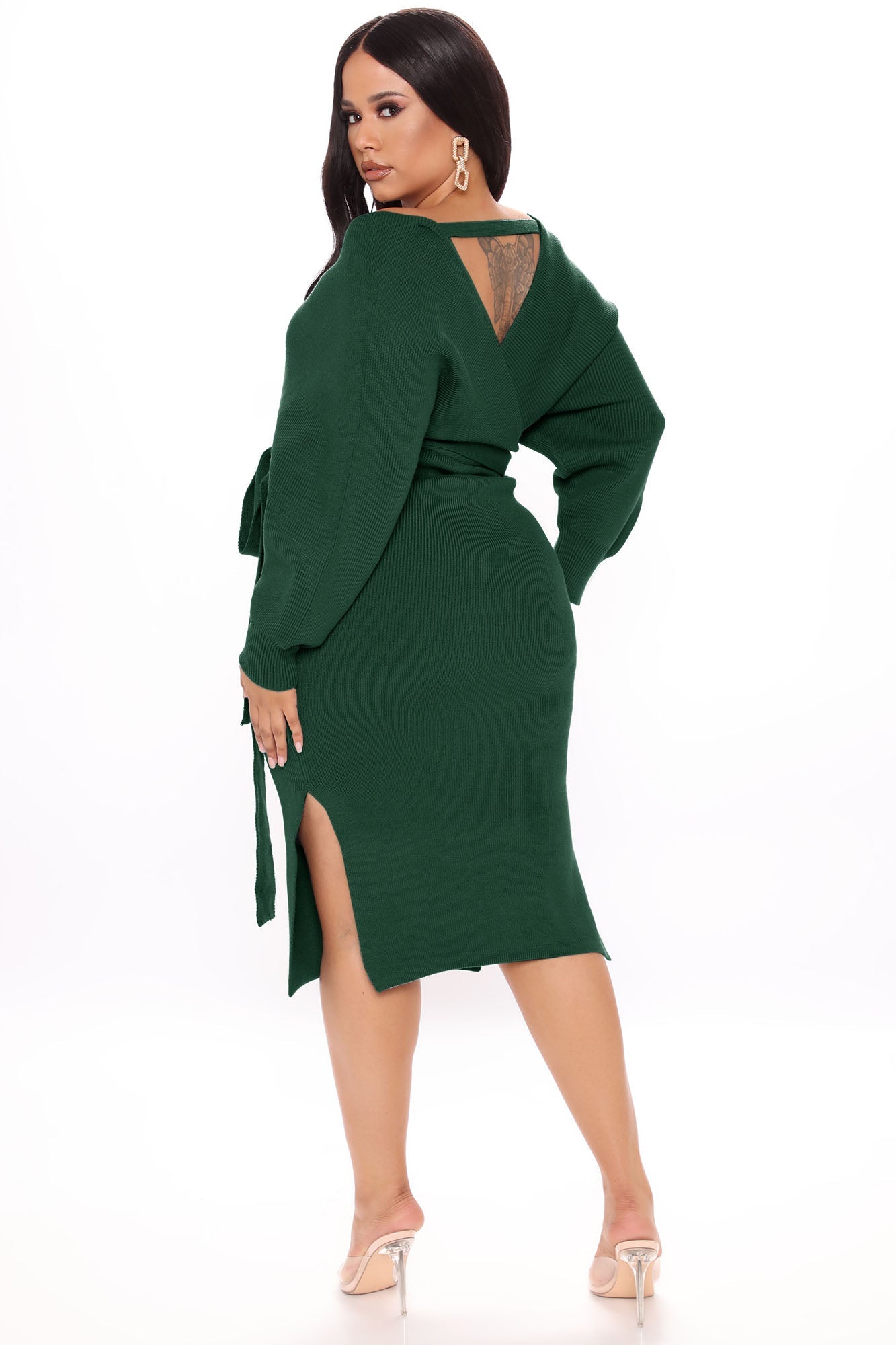 Mona Sweater Midi Dress - Hunter