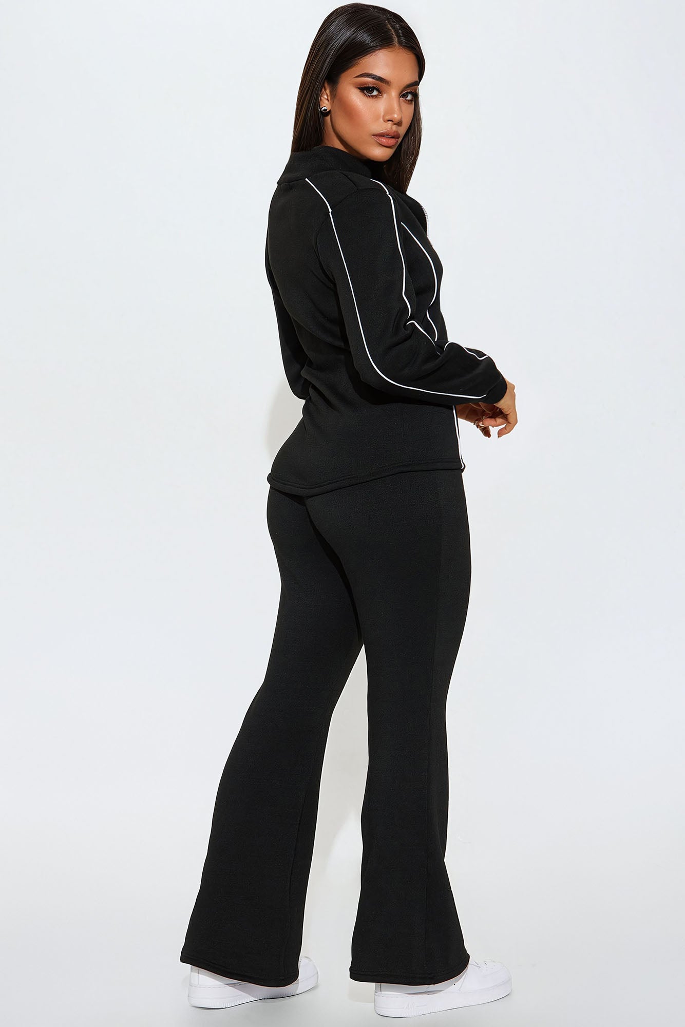 Kassidy Fleece Pant Set - Black/White