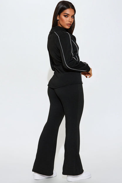 Kassidy Fleece Pant Set - Black/White