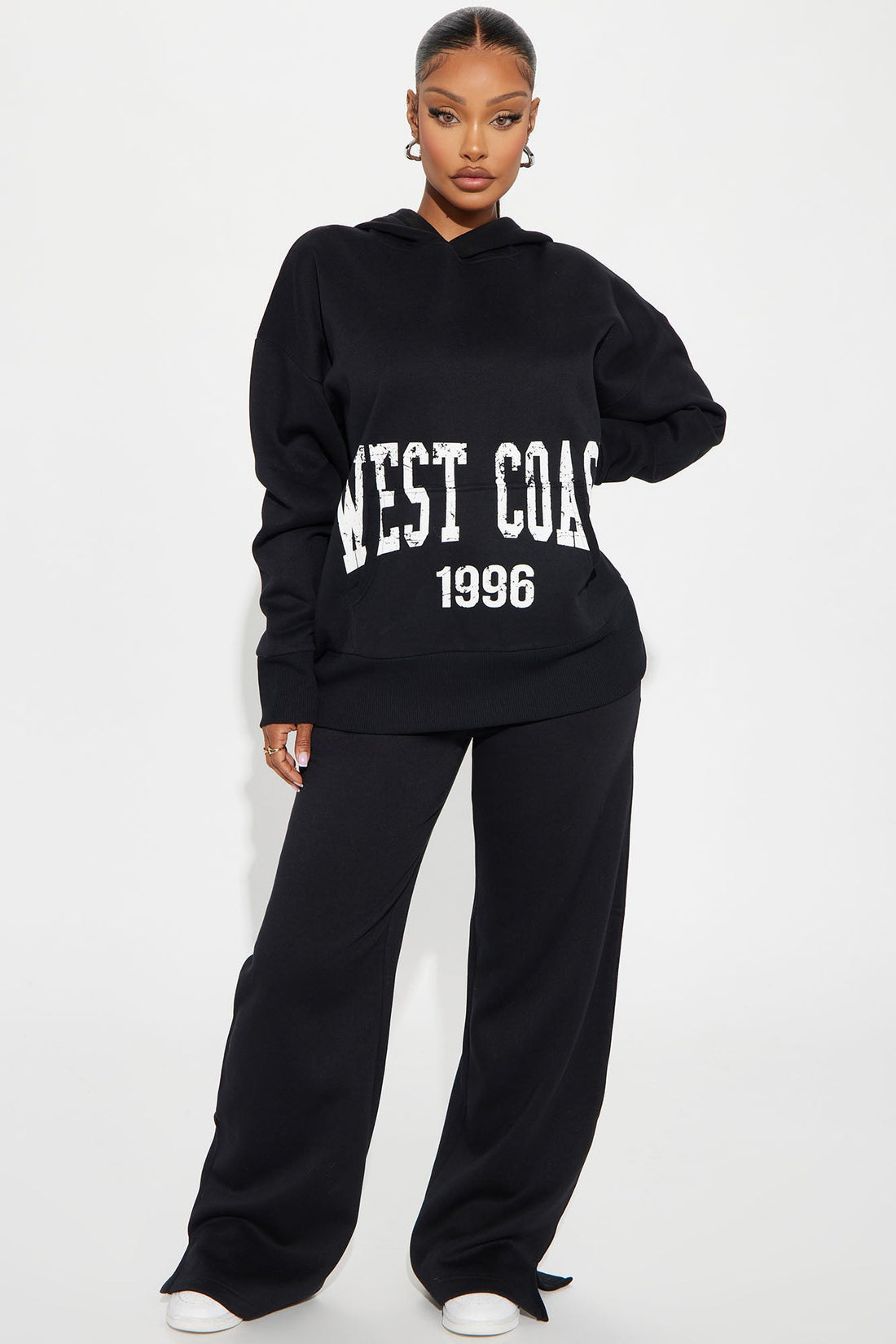 My Destination Washed Fleece Pant Set - Black