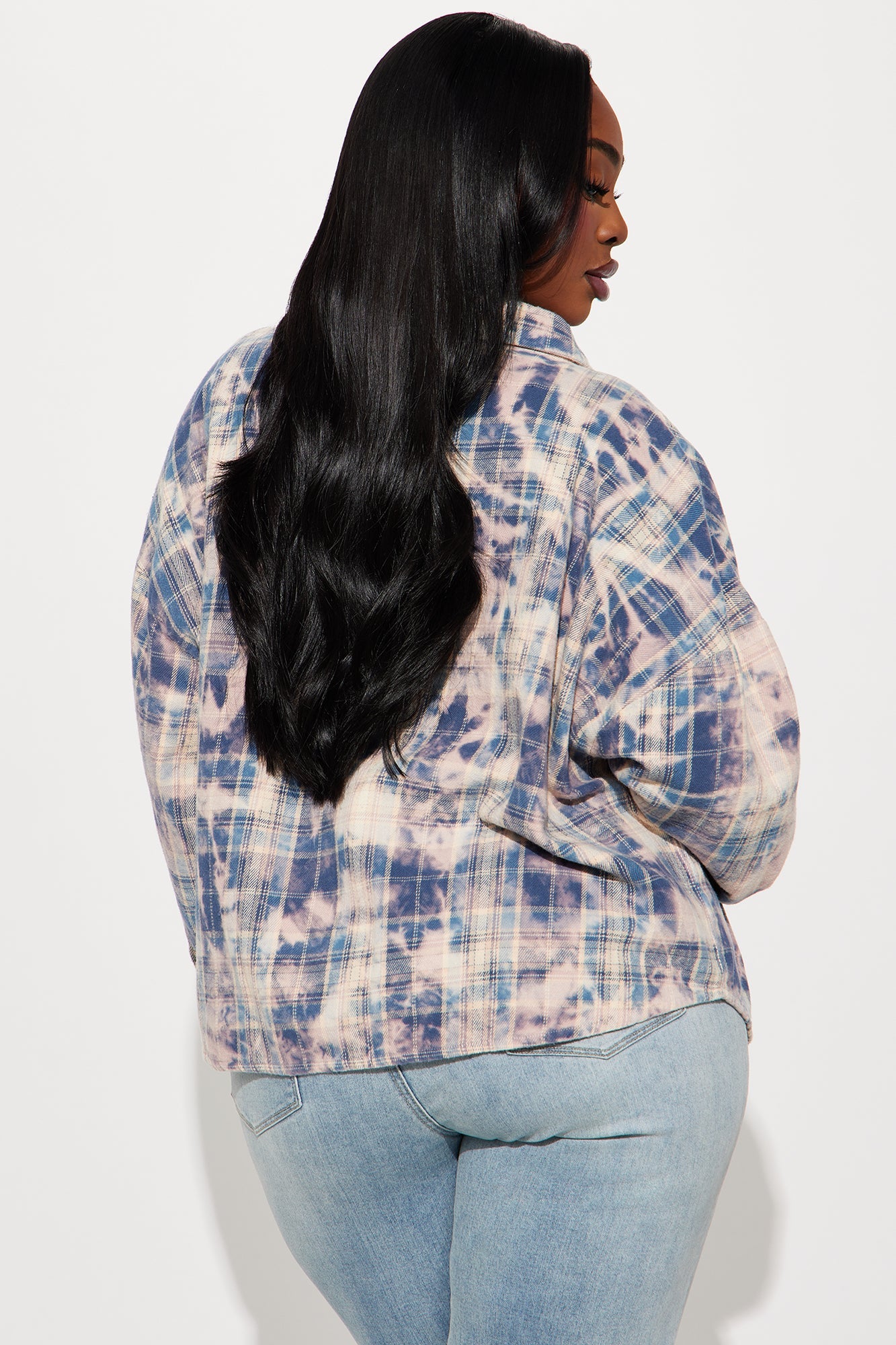 Street Queen Washed Plaid Shirt - Pink/combo