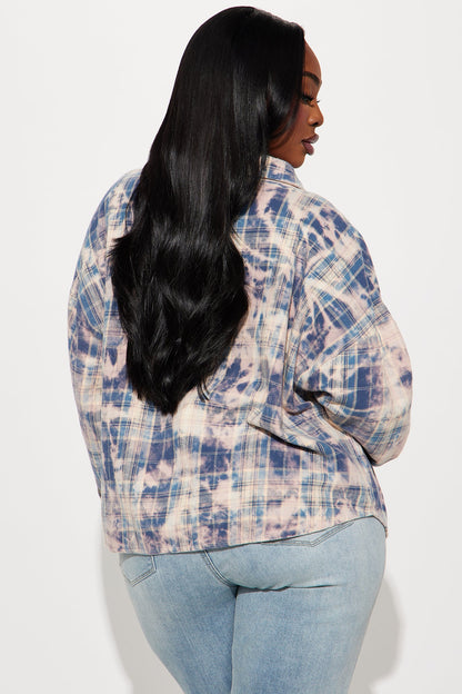 Street Queen Washed Plaid Shirt - Pink/combo