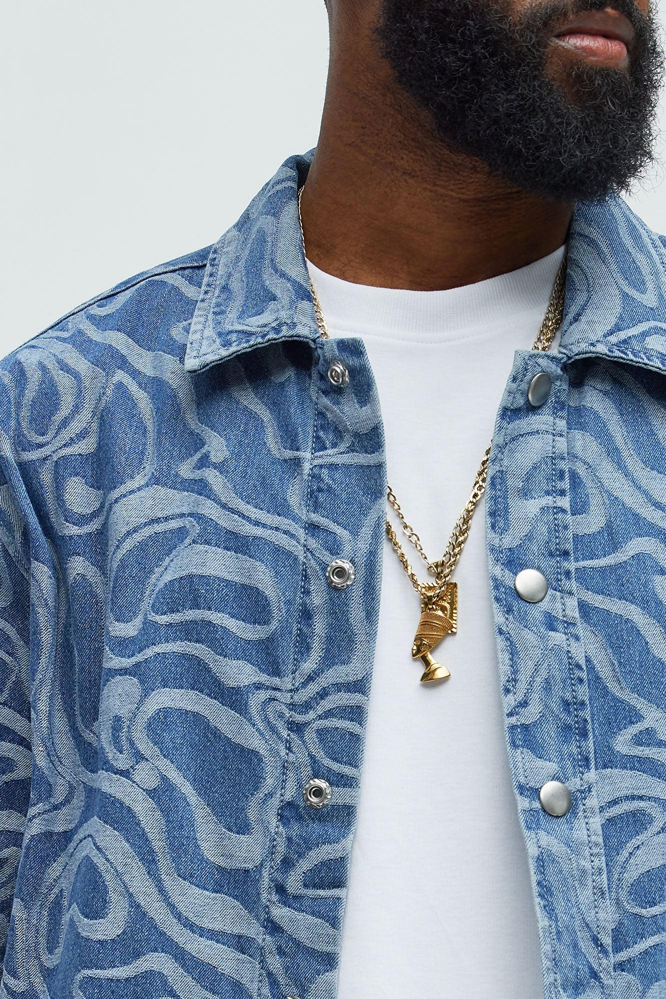 Fingerprints Swirl Denim Shirt - Medium Blue Wash