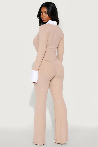 Taylor Flare Pant Set - Taupe