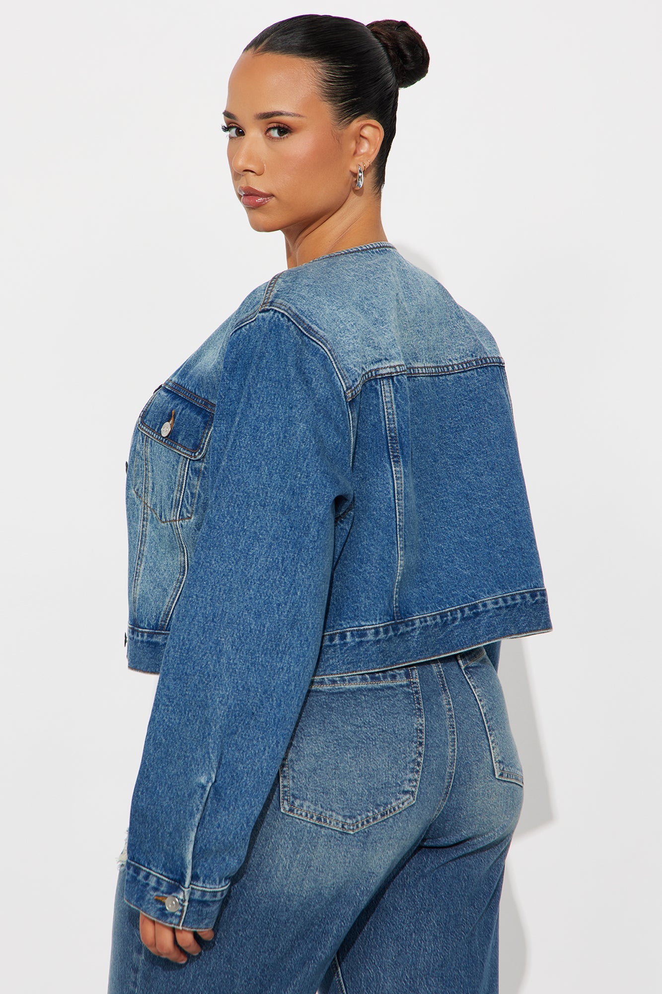 Flirty Denim Trucker Jacket - Medium Wash