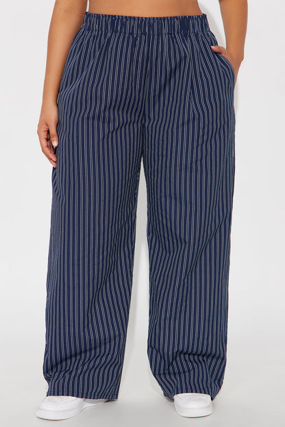Aurora Striped Boxer Pant - Navy