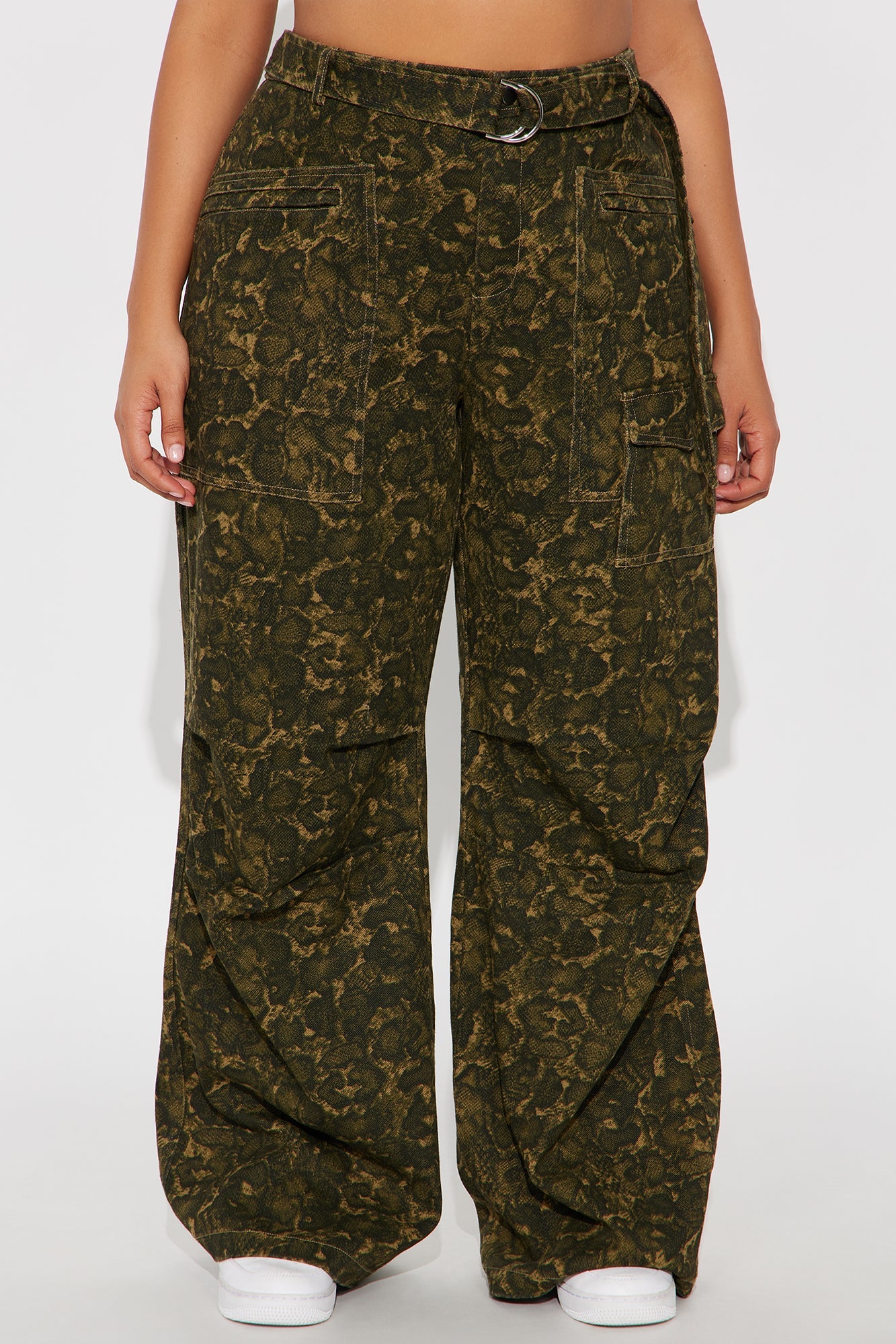 No Other Choice Twill Rigid Wide Leg Leopard Pant 32 - Leopard