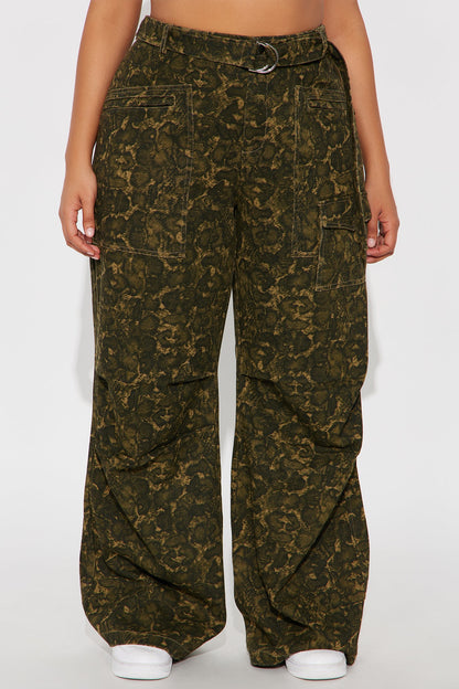 No Other Choice Twill Rigid Wide Leg Leopard Pant 32 - Leopard