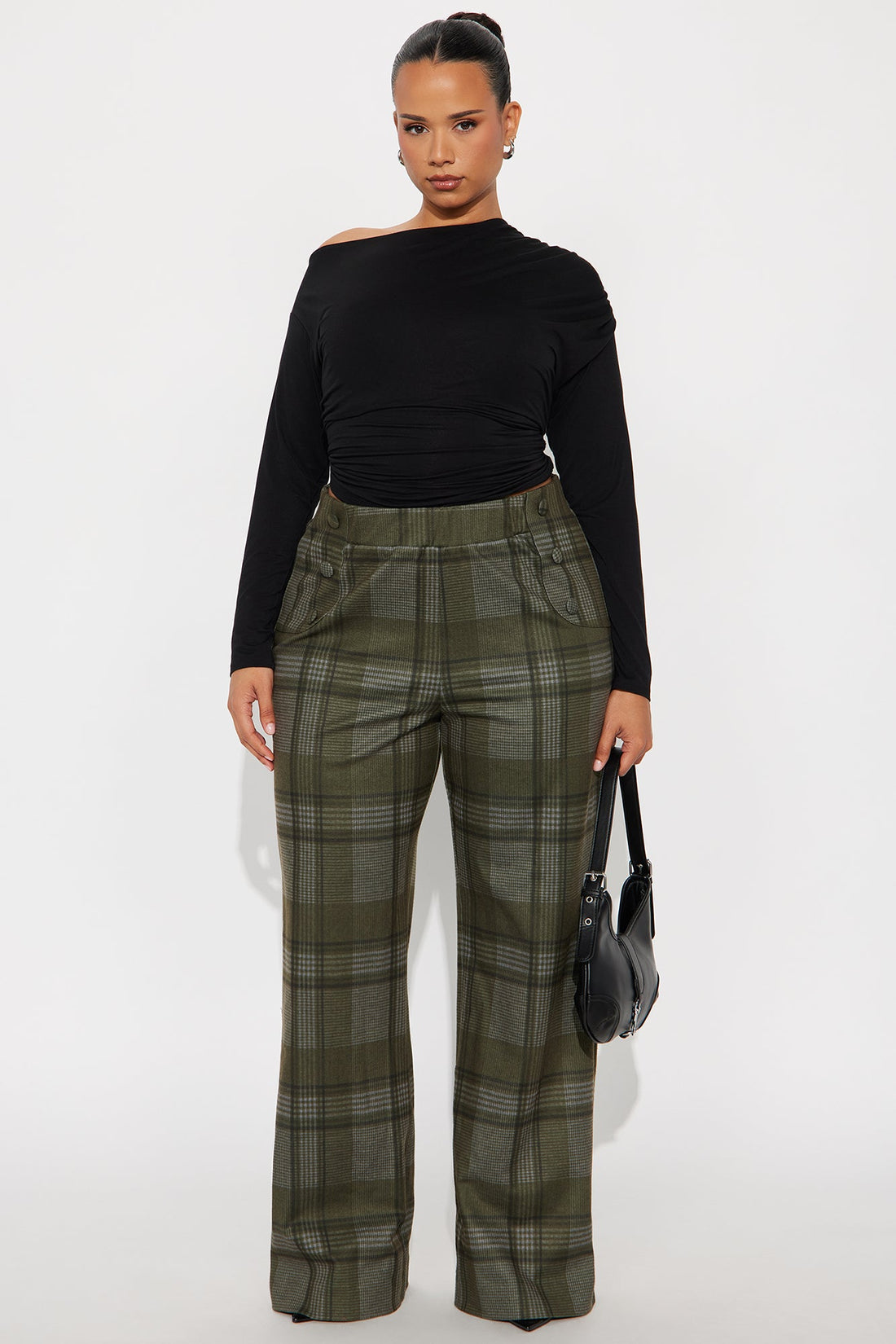 Feeling Preppy Wide Leg Pant 33 - Olive/combo