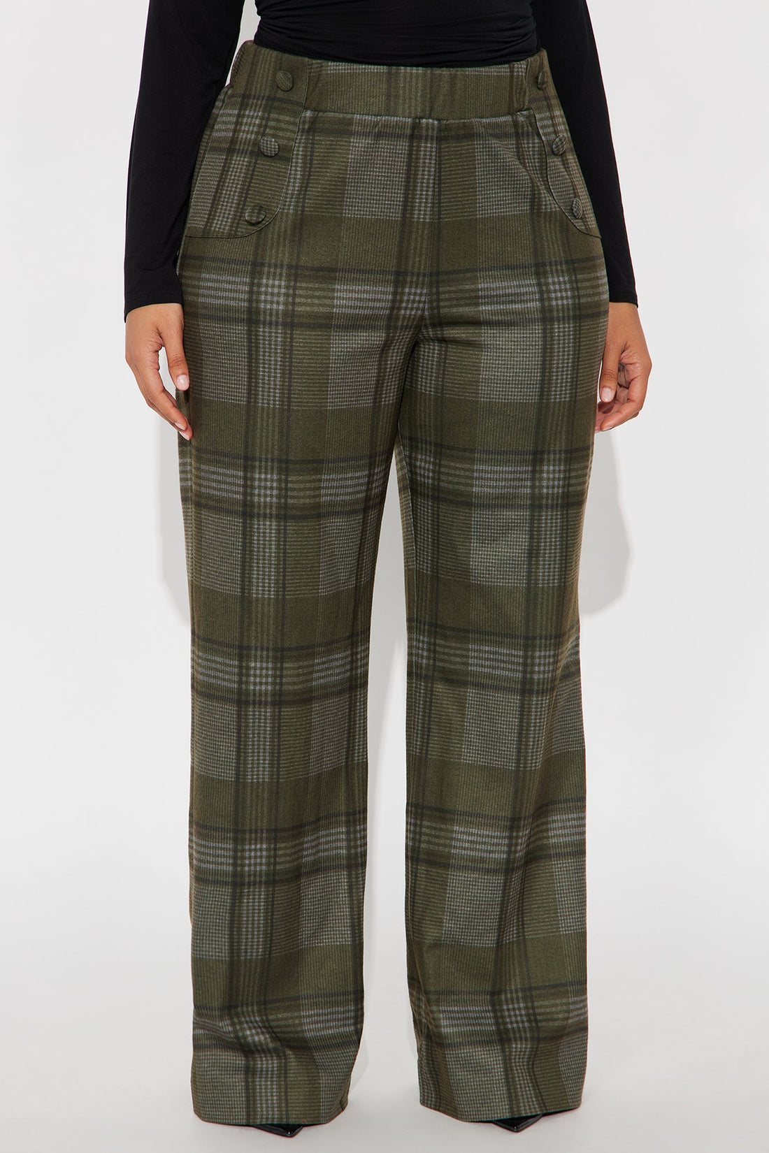Feeling Preppy Wide Leg Pant 33 - Olive/combo