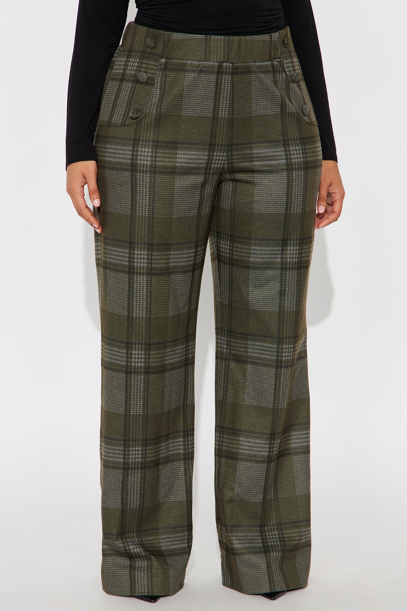 Feeling Preppy Wide Leg Pant 33 - Olive/combo
