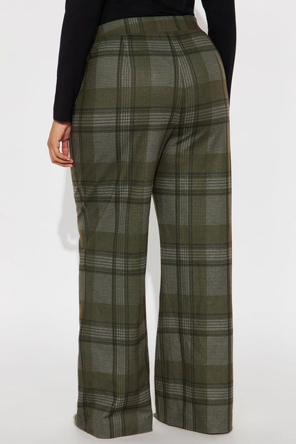 Feeling Preppy Wide Leg Pant 33 - Olive/combo
