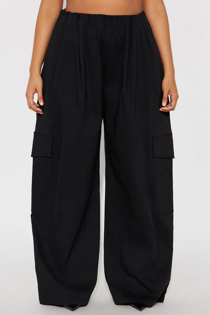 Rush Hour Cargo Wide Leg Pant 32″ - Black