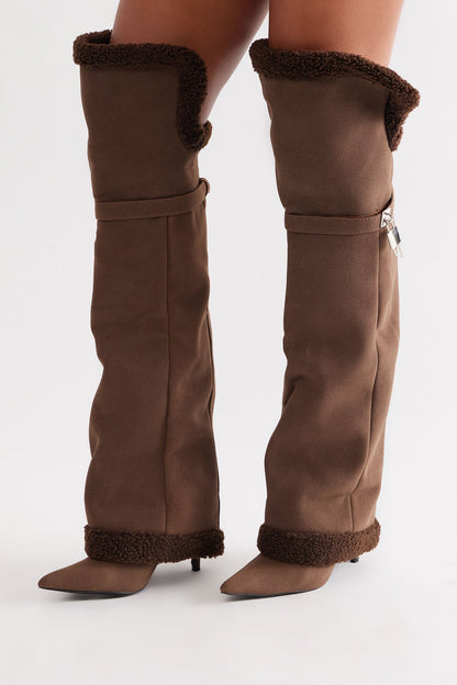 Chilled Out Thigh High Boots - Chocolate
