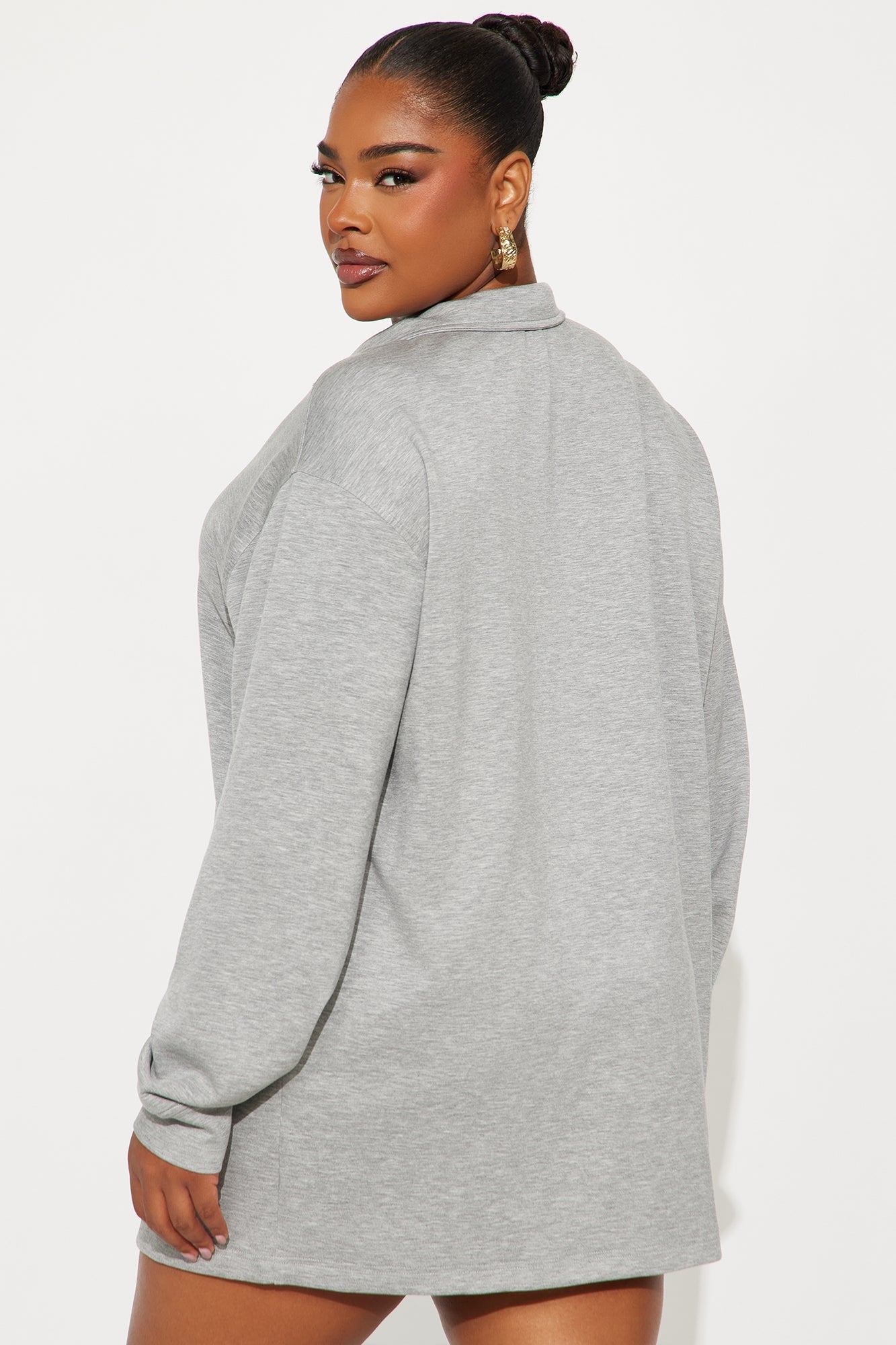 Flow With Me Sweater Mini Dress - Heather Grey