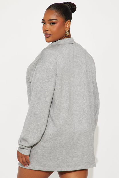 Flow With Me Sweater Mini Dress - Heather Grey