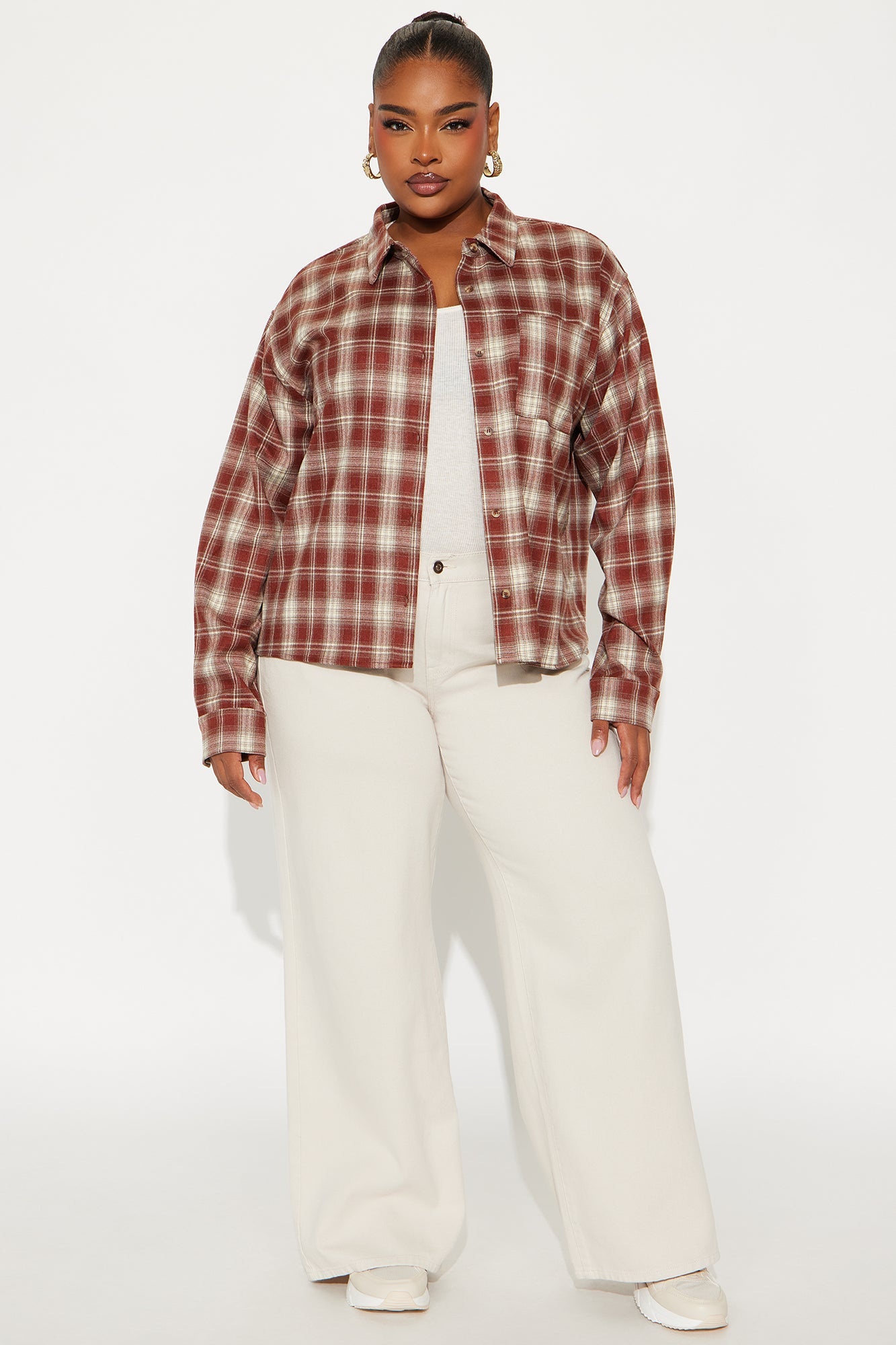 You Know Me Plaid Shirt - Rust