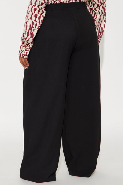 Submit On Time Wide Leg Trouser Pant 32″ - Black