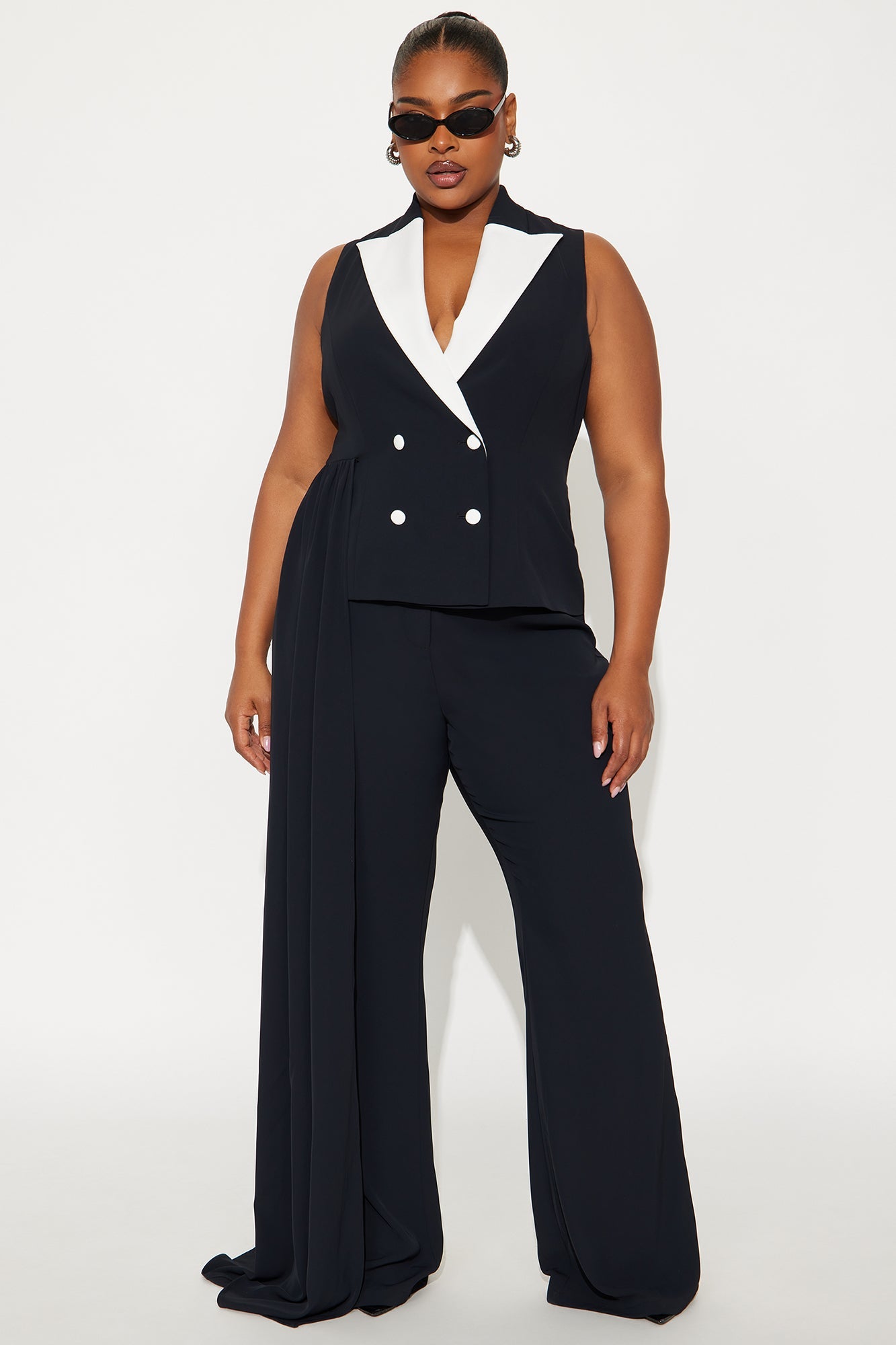 Behind The Veil Jumpsuit - Black/White
